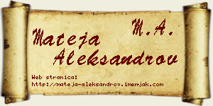 Mateja Aleksandrov vizit kartica